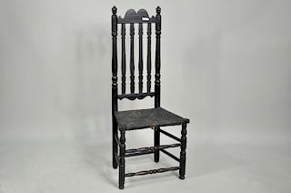 Crested Four Slat Bannister Back Side Chair