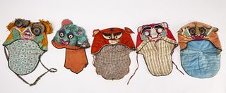 Five Vintage Chinese Childrens Masks