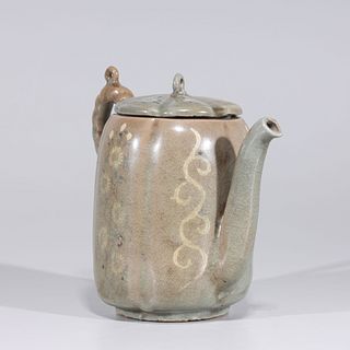 Korean Celadon Glazed Ceramic Teapot
