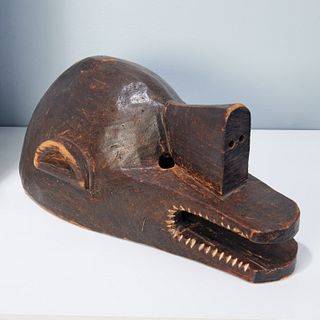 African carved helmet mask, ex-museum