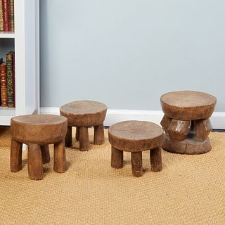 Senufo Peoples, (4) small wood stools