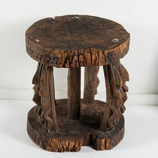 Dogon carved wood ritual stool, ex-Parke-Bernet