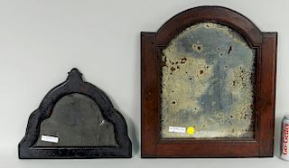 Two Early Small Carved Wood Wall Mirrors
