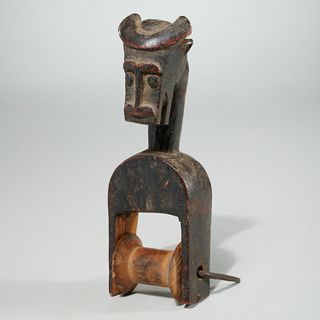 Baule or Guro Peoples, zoomorphic heddle pulley