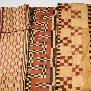 Kuba Peoples, (3) large textiles