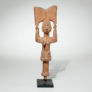 Yoruba Peoples, carved Oshe Shango dance wand