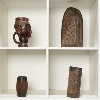 Kuba Peoples, (4) wood carvings