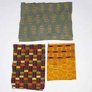 Asante and Ewe Peoples, (3) vintage Kente cloths