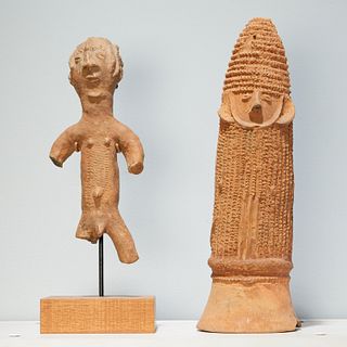 Bura-Asinda Culture, terracotta vessel and figure