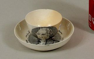Early Staffordshire Transfer Tea Bowl & Saucer