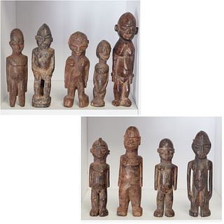 Lobi Peoples, (9) carved wood Bateba