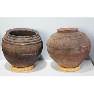 Nupe Peoples, (2) large pottery vessels