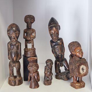 African Peoples, (6) figural wood carvings