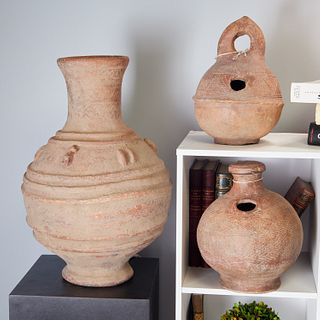 Bozo/Somono Peoples, (3) terracotta vessels