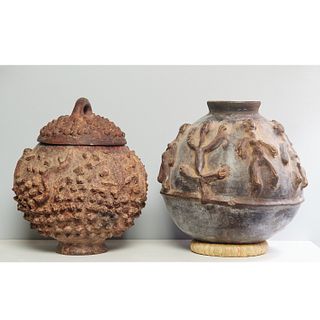 Lobi Peoples, (2) terracotta vessels