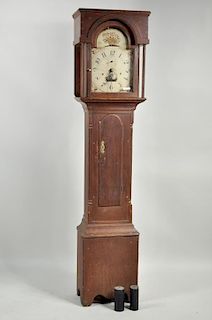 S. Hoadley Grain Painted Tall Case Clock