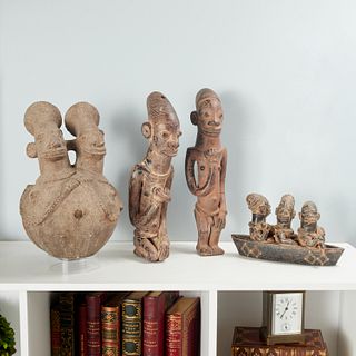 Mangetu Peoples, (4) figural pottery objects