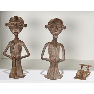 Kulango Peoples, (2) large figures and pendant