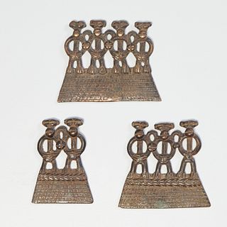 Bobo Peoples, (3) bronze pendants