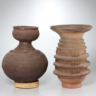 Nupe Peoples, (2) large pottery vessels