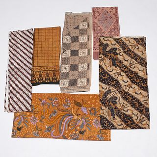 Group (6) Indonesian batik textiles
