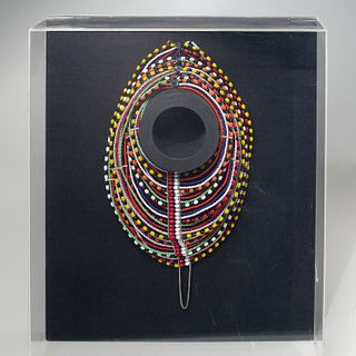 Samburu Peoples, framed beaded neck collar