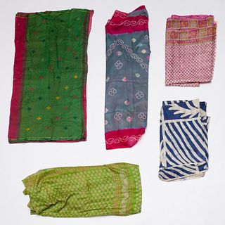 Group (5) Indian silk saris
