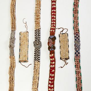 Kuba Peoples, (6) beaded belts and panels