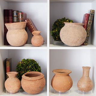Group (7) African terracotta pots