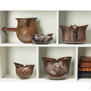 Pende Peoples, carved wood containers
