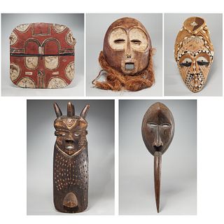 Group (5) African style masks