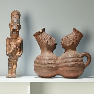 Mangbetu Peoples, figural vessel and sculpture
