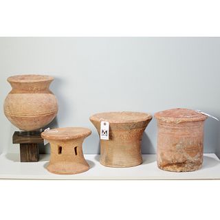 Bozo/Somono Peoples, (3) stools and a vessel