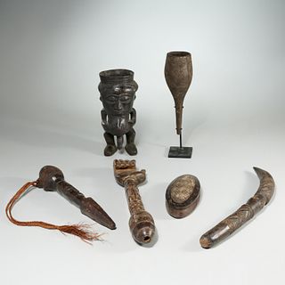 Kuba Peoples, group (6) carved objects