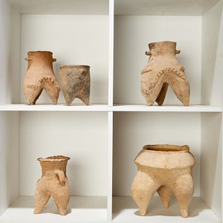 (5) Chinese Neolithic style tripod pottery vessels
