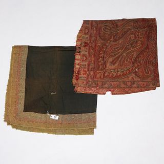 (2) Antique Kashmir shawls