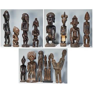 Collection (13) mixed African style wood figures