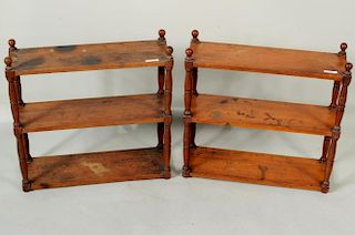 Pair Country Pine Hanging Shelves