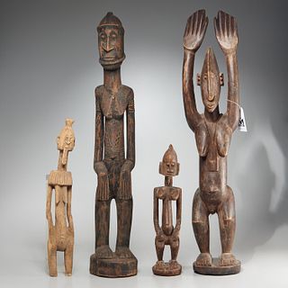 Mali Region, (4) carved wood figures