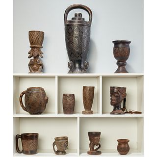 Group (10) Kuba cups and one lidded container