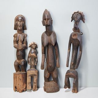 (4) nice West African style carved figures
