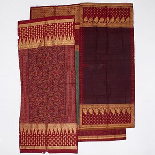 (4) vintage Indonesian gold-embroidered textiles