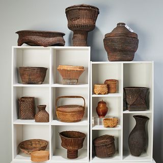 Collection African woven baskets