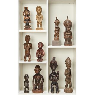 Group (10) West African style figural carvings