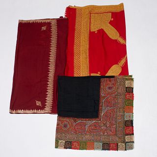 (3) vintage embroidered Kashmir shawls