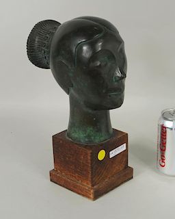 Carl Pappe "Female Bust" Bronze, Signed