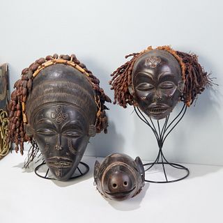 Group (3) nicely carved Chokwe style masks