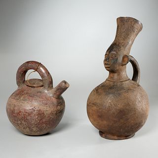 Mangbetu and Gurunsi Peoples, (2) clay vessels