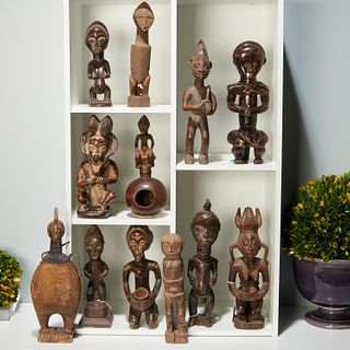 West African Peoples, (12) wood sculptures