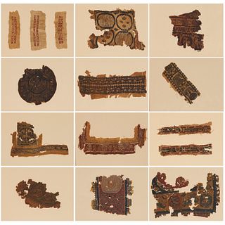 Group (15) Coptic textile fragments